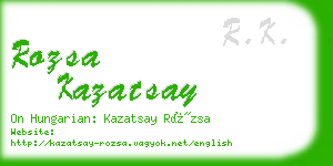 rozsa kazatsay business card